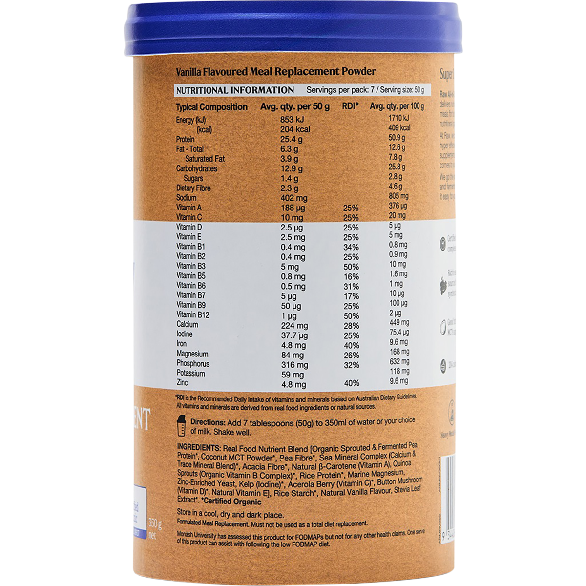 Amazonia Raw All-In-One Meal Replacement Vanilla Creme 350g