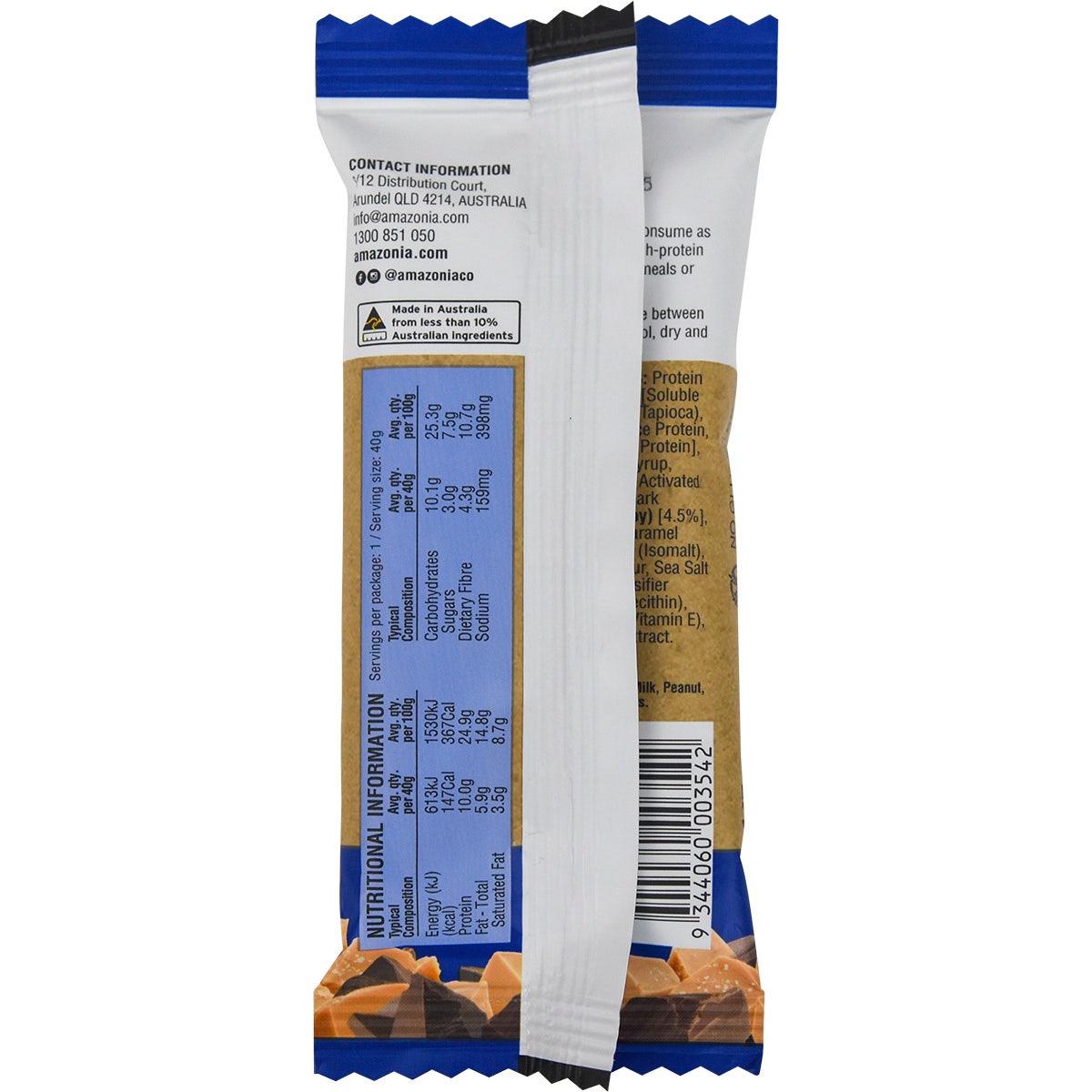 Amazonia Raw Protein Bar Salted Caramel Choc Crisp 40g Pack of 10
