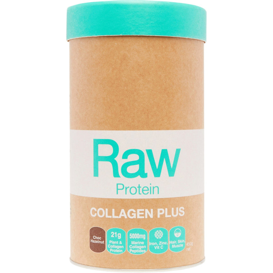 Amazonia Raw Protein Collagen Plus Choc Hazelnut 450g