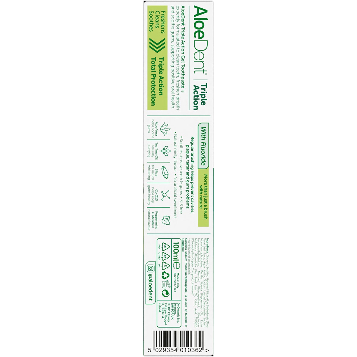 Aloe Dent Toothpaste Triple Action with Fluoride 100ml