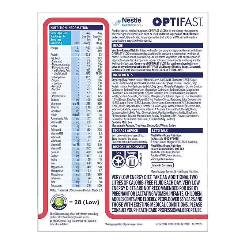 Optifast VLCD Bar Berry 6x65g