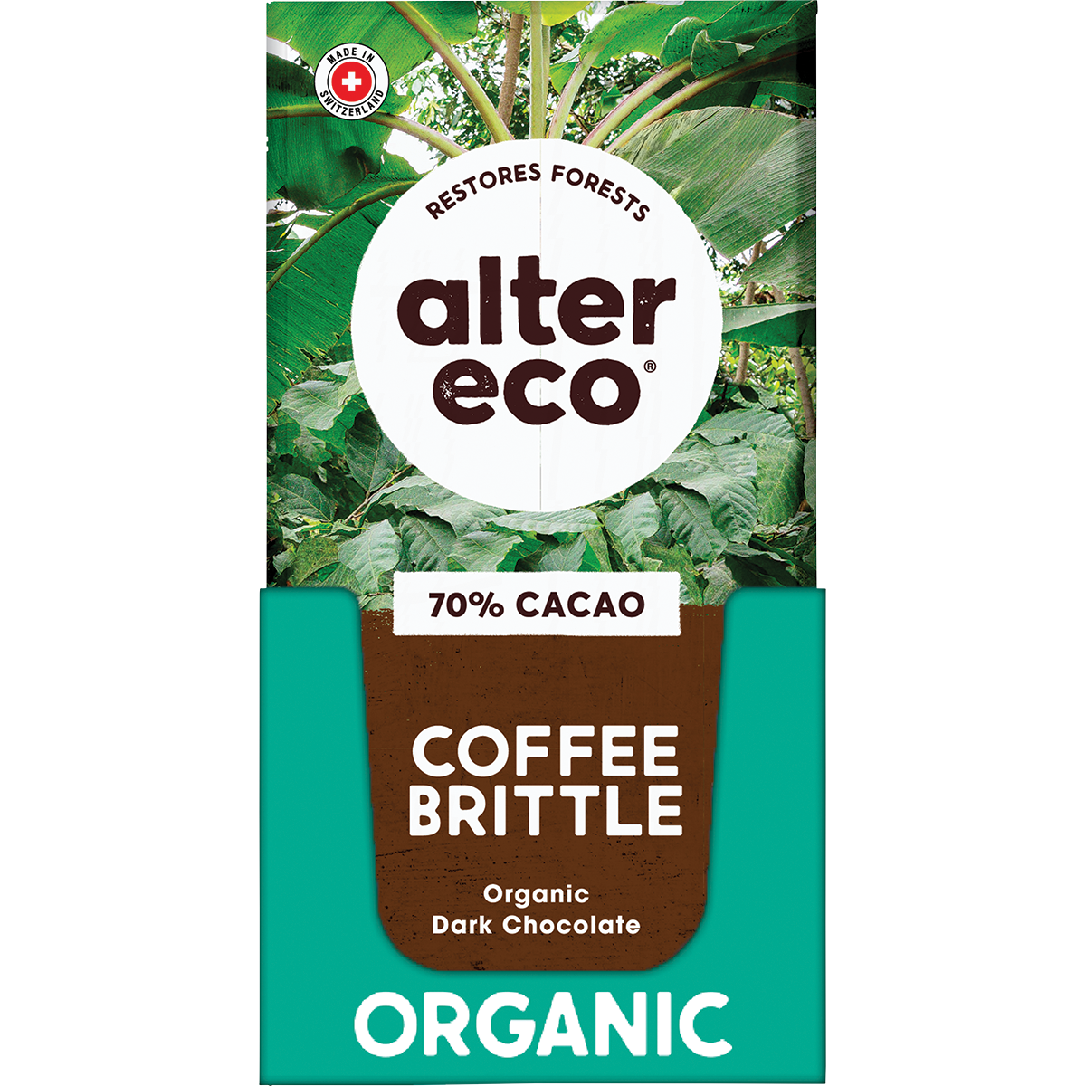 Alter Eco Chocolate Bar Coffee Brittle 70% 75g x 12 Pack