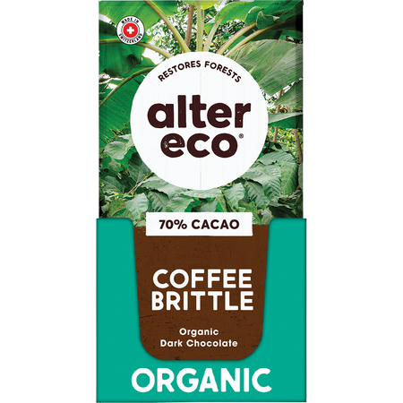 Alter Eco Chocolate Bar Coffee Brittle 70% 75g x 12 Pack