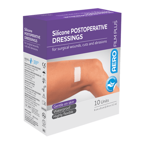 Aerofilm Plus Sensitive Silicone Postoperative Dressing 6 X 8cm 10pk