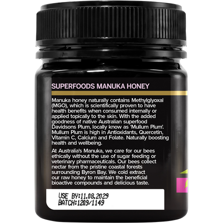 Australia's Manuka Superfoods Manuka Mullum Plum 250+MGO 250g