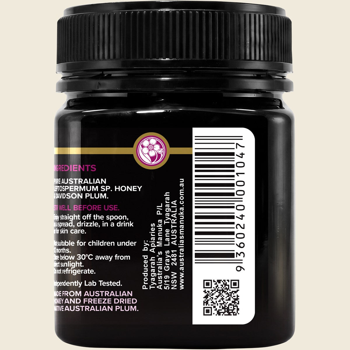 Australia's Manuka Superfoods Manuka Mullum Plum 250+MGO 250g