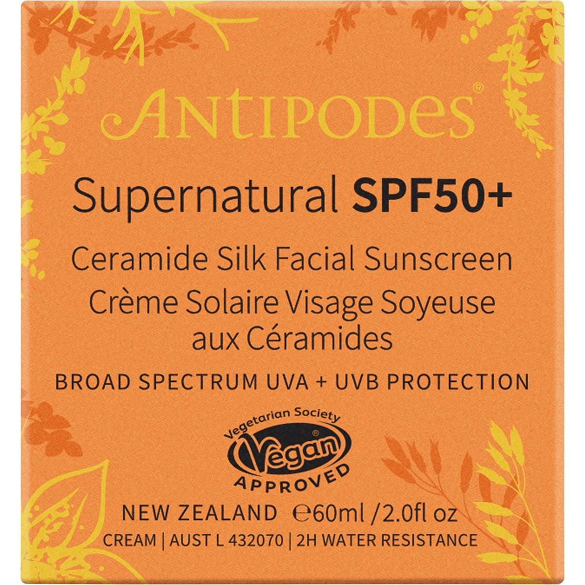 Antipodes Supernatural Spf50+ Ceramide Silk Sunscreen 60ml