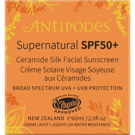 Antipodes Supernatural Spf50+ Ceramide Silk Sunscreen 60ml