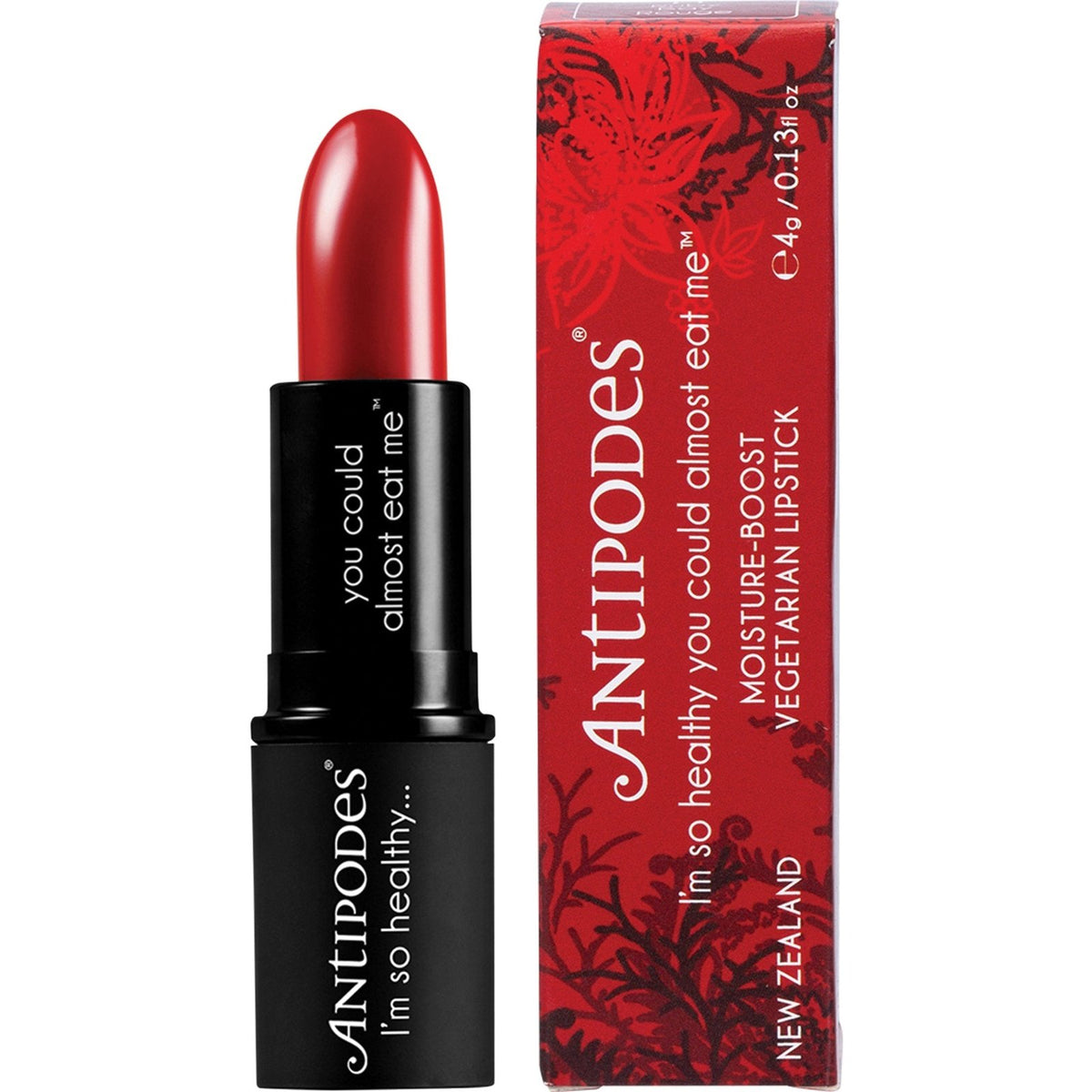 Antipodes Moisture-Boost Natural Lipstick Ruby Bay Rouge 4g