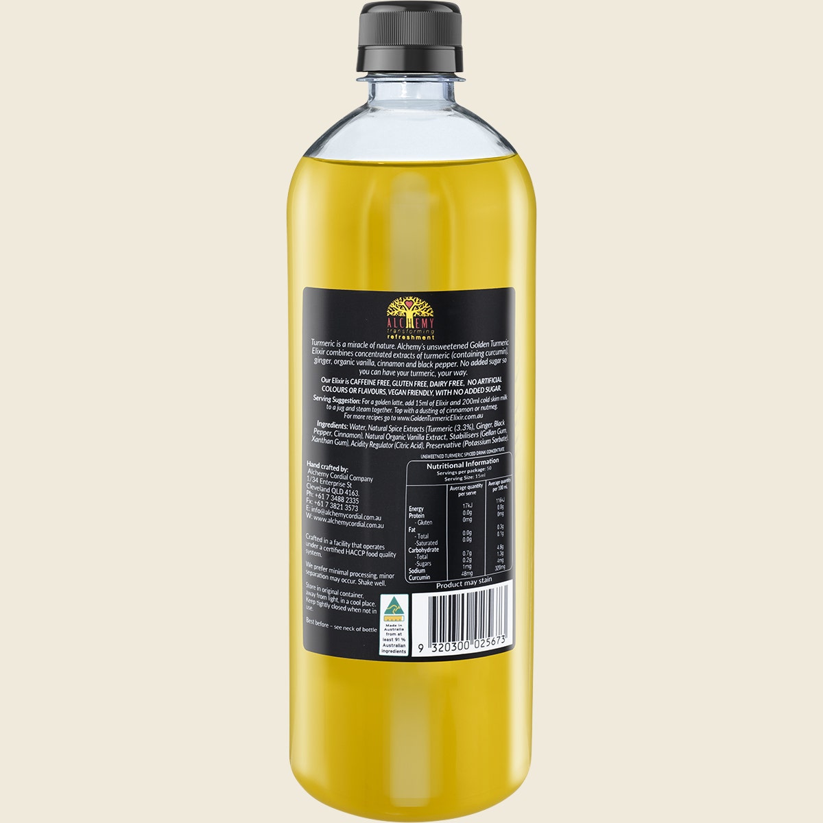 Alchemy Golden Turmeric Elixir Unsweetened 750ml