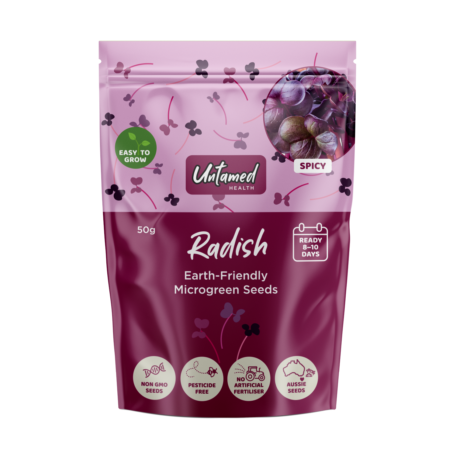 Untamed Health Radish Red Microgreens Seeds 50g