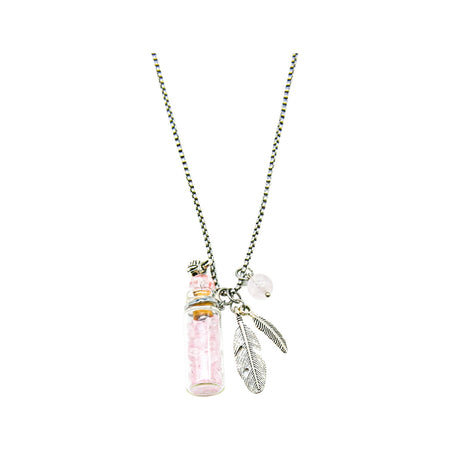Amrita Court Aroma Necklace Crystal Bottle Rose Quartz + Purify Essential Oil 10ml Pk