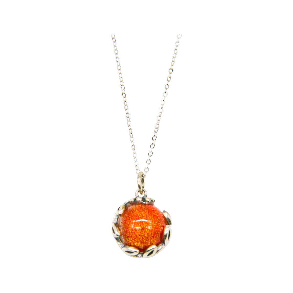 Amrita Court Aroma Necklace White Gold Planet Solstice Sunburst Bright Red + Purify Essential Oil 10ml Pk