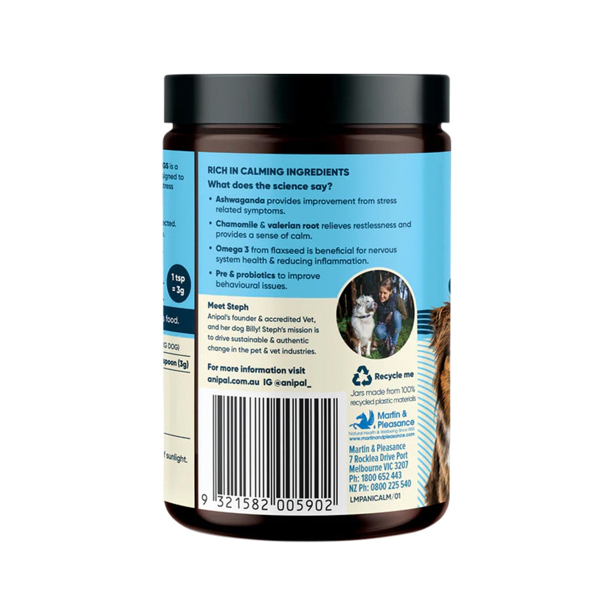 Anipal Calm Formula Powder Meal Topper for Dogs 135g