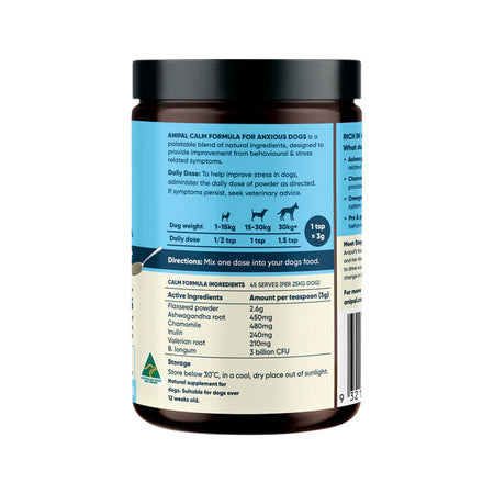 Anipal Calm Formula Powder Meal Topper for Dogs 135g