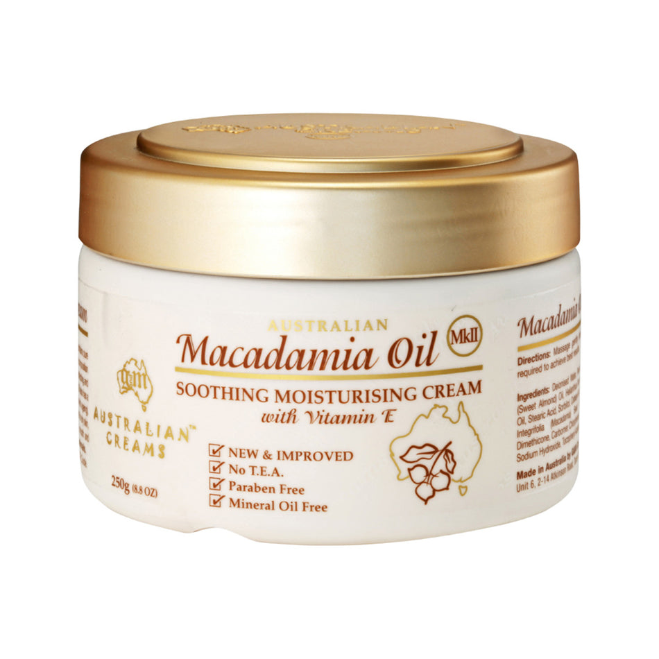 Australian Creams MkII Macadamia Oil Soothing Moisturising Cream With Vitamin E 250g