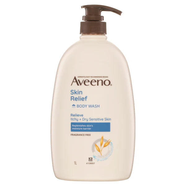 Aveeno Active Naturals Skin Relief Moisturising Body Wash Fragrance Free 1 Litre