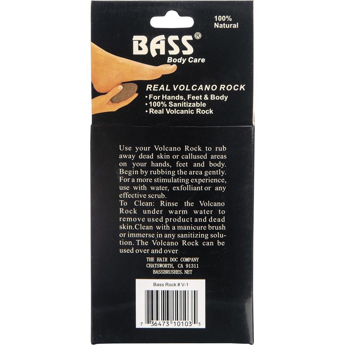 BASS BODY CARE Real Volcanic Rock For Hands, Feet & Body 1