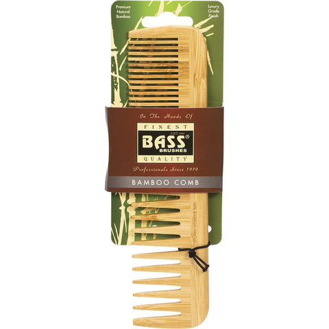 BASS BRUSHES Bamboo Comb Large - Wide & Fine Tooth 1