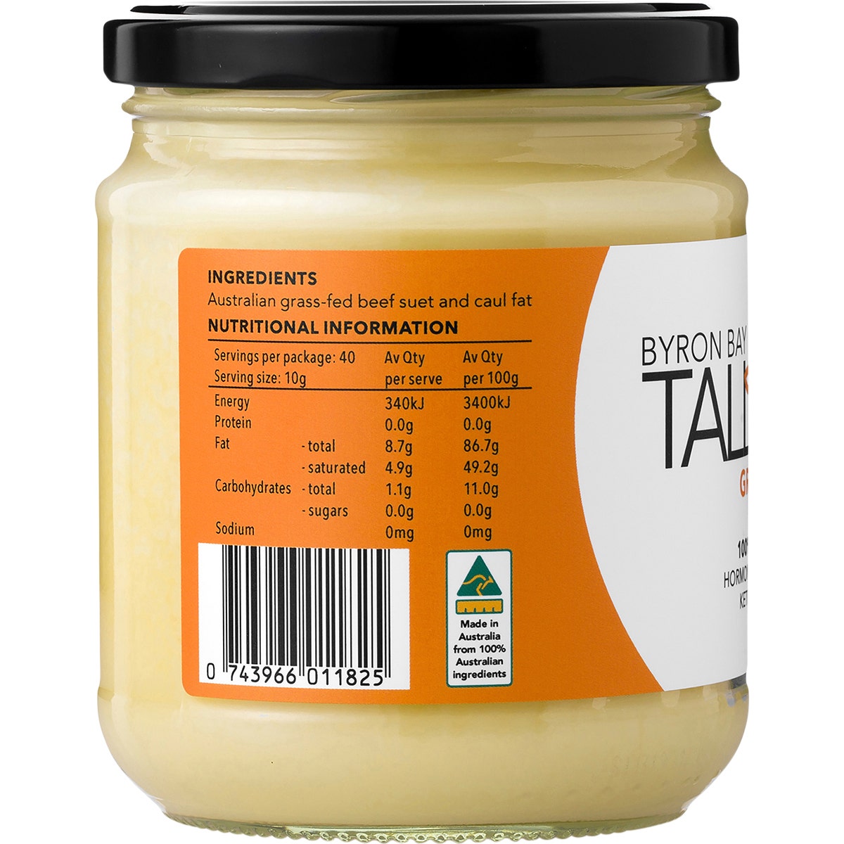 Byron Bay Tallow Grass Fed Beef Tallow 400g