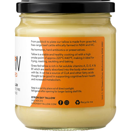 Byron Bay Tallow Grass Fed Beef Tallow 400g
