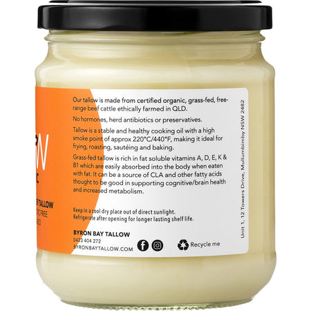 Byron Bay Tallow Organic Grass Fed Beef Tallow 400g
