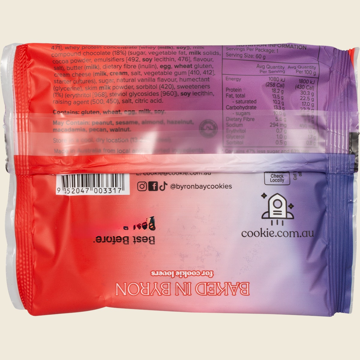 Byron Bay Cookies Protein Cookie Milk Choc Chunk 12x60g