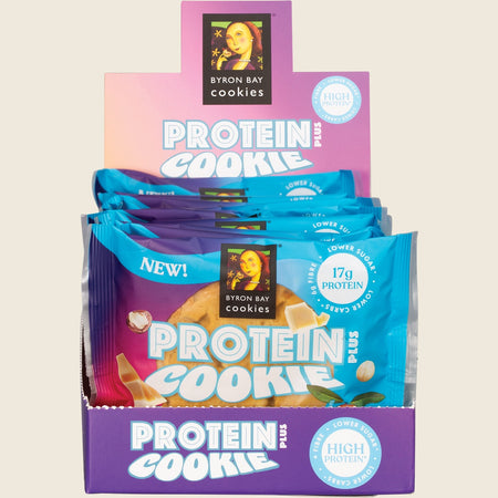 Byron Bay Cookies Protein Cookie White Choc Macadamia 12x60g