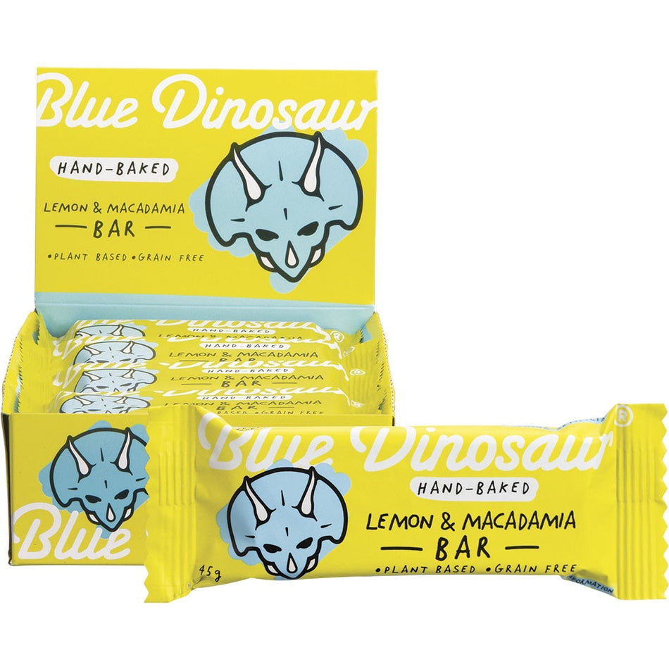 Blue Dinosaur Hand-baked Bar Lemon Macadamia 45g 12 Pack
