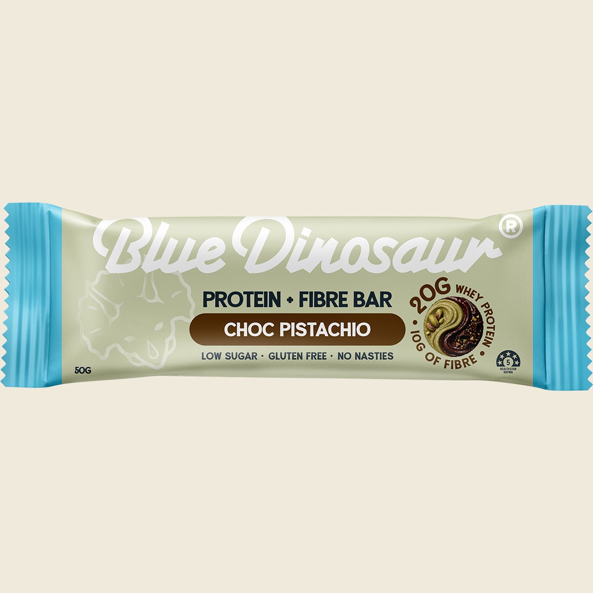 Blue Dinosaur Protein + Fibre Bar Choc Pistachio 12x50g