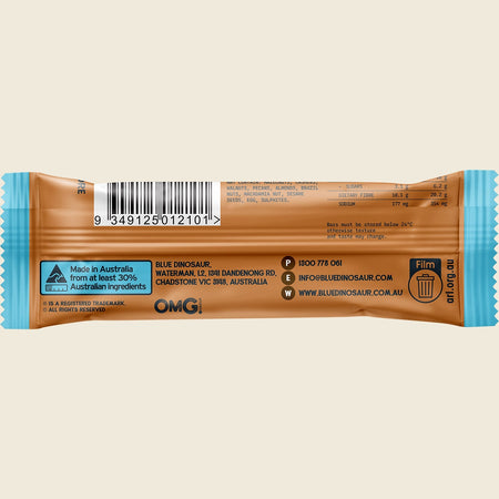 Blue Dinosaur Protein + Fibre Bar Peanut Salted Caramel 12x50g