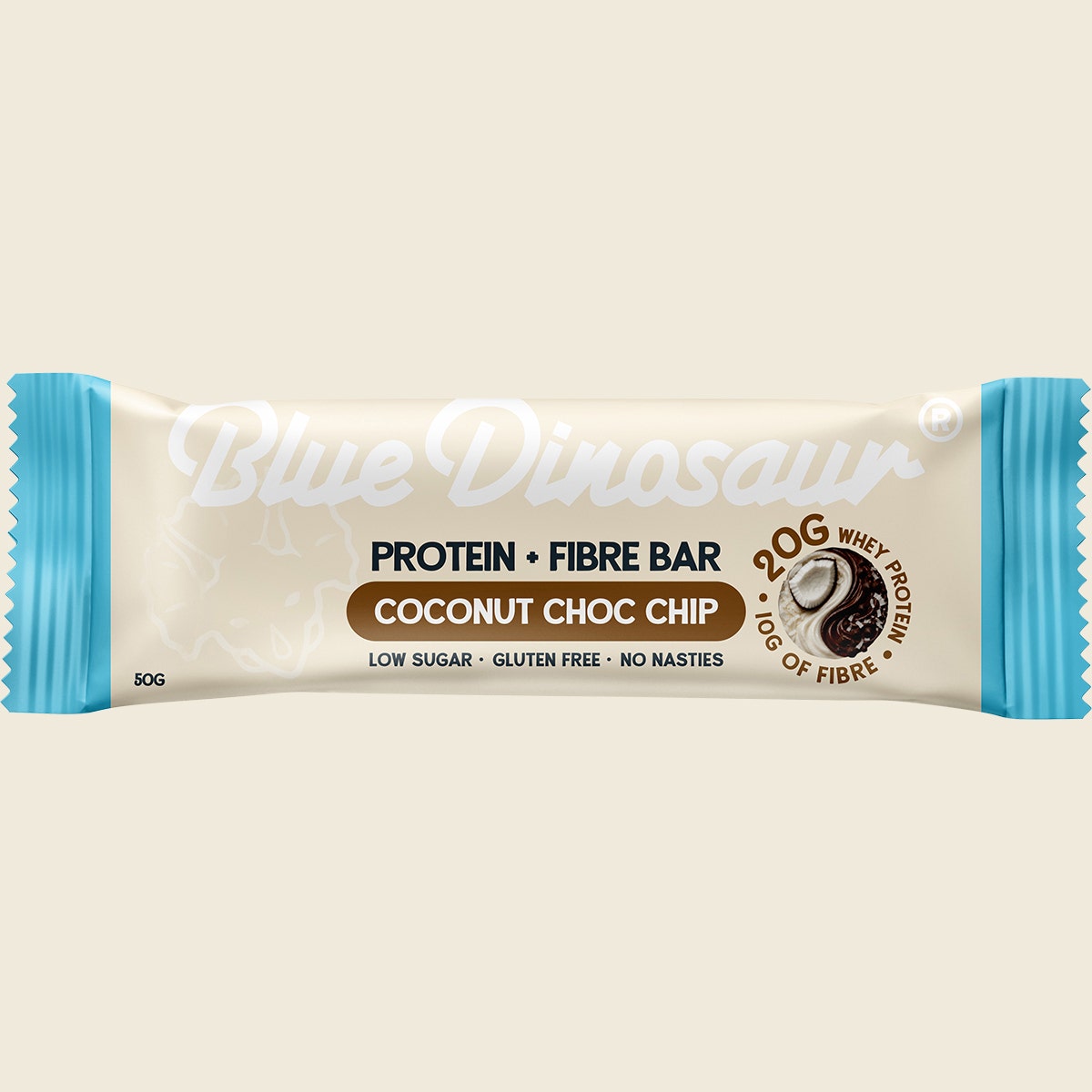 Blue Dinosaur Protein + Fibre Bar Coconut Choc Chip 12x50g