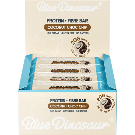 Blue Dinosaur Protein + Fibre Bar Coconut Choc Chip 12x50g
