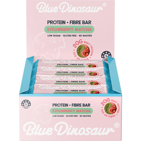 Blue Dinosaur Protein + Fibre Bar Strawberry Matcha 12x50g