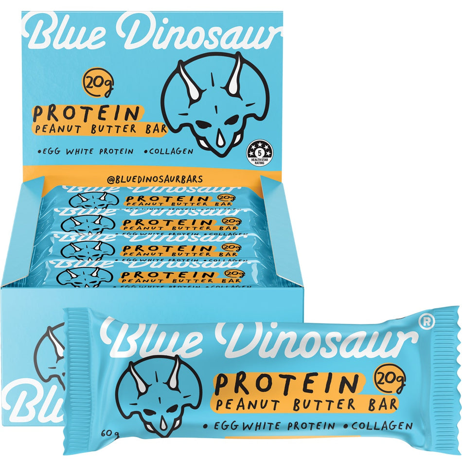 Blue Dinosaur Protein Bar Peanut Butter 60g (Pack of 12)