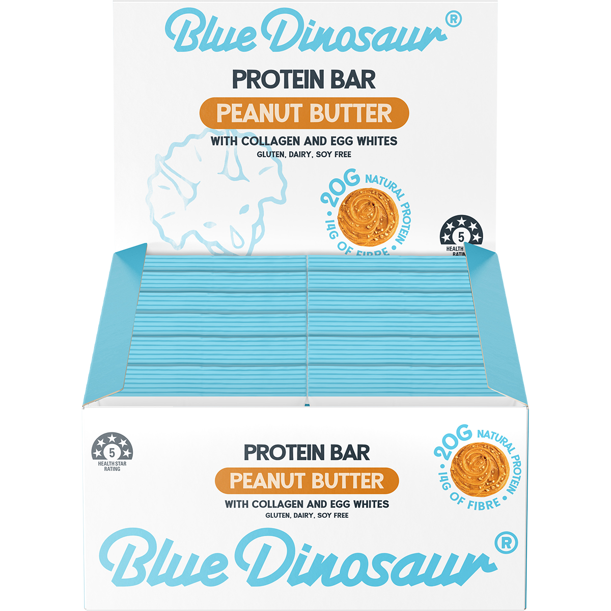 Blue Dinosaur Peanut Butter Protein Ball 40g Pack of 12