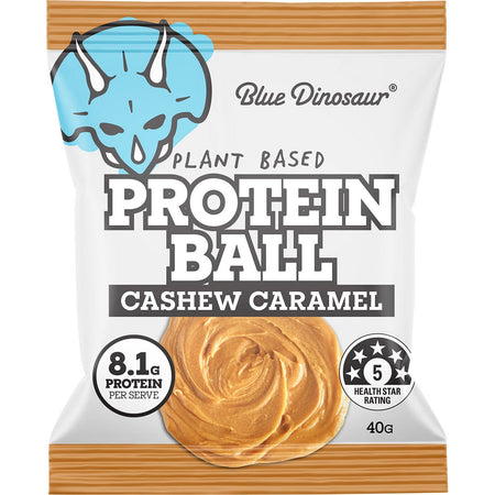 Blue Dinosaur Protein Ball Caramel Cashew 12x40g