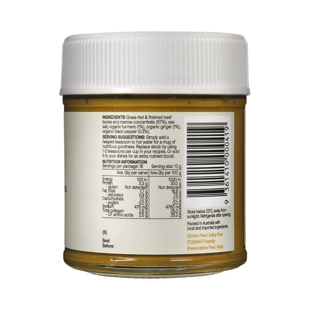 Best of the Bone Bone Broth Beef Concentrate Organic Turmeric 180g