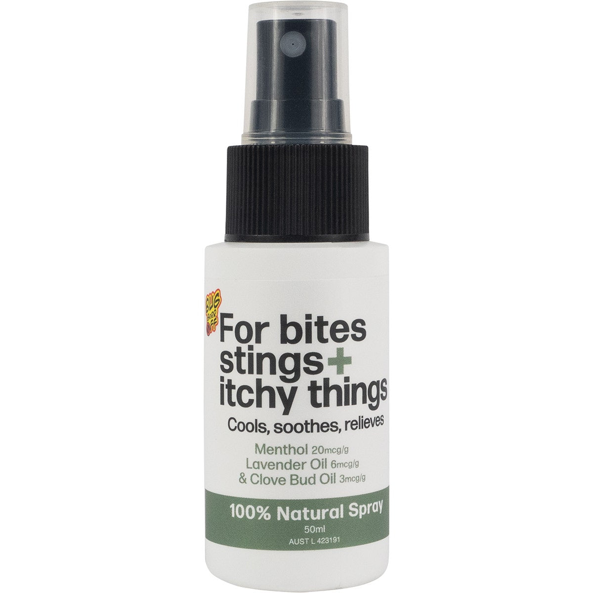 Bug-Grrr Off for Bites Stings + Itchy Things 100% Natural Spray 50ml