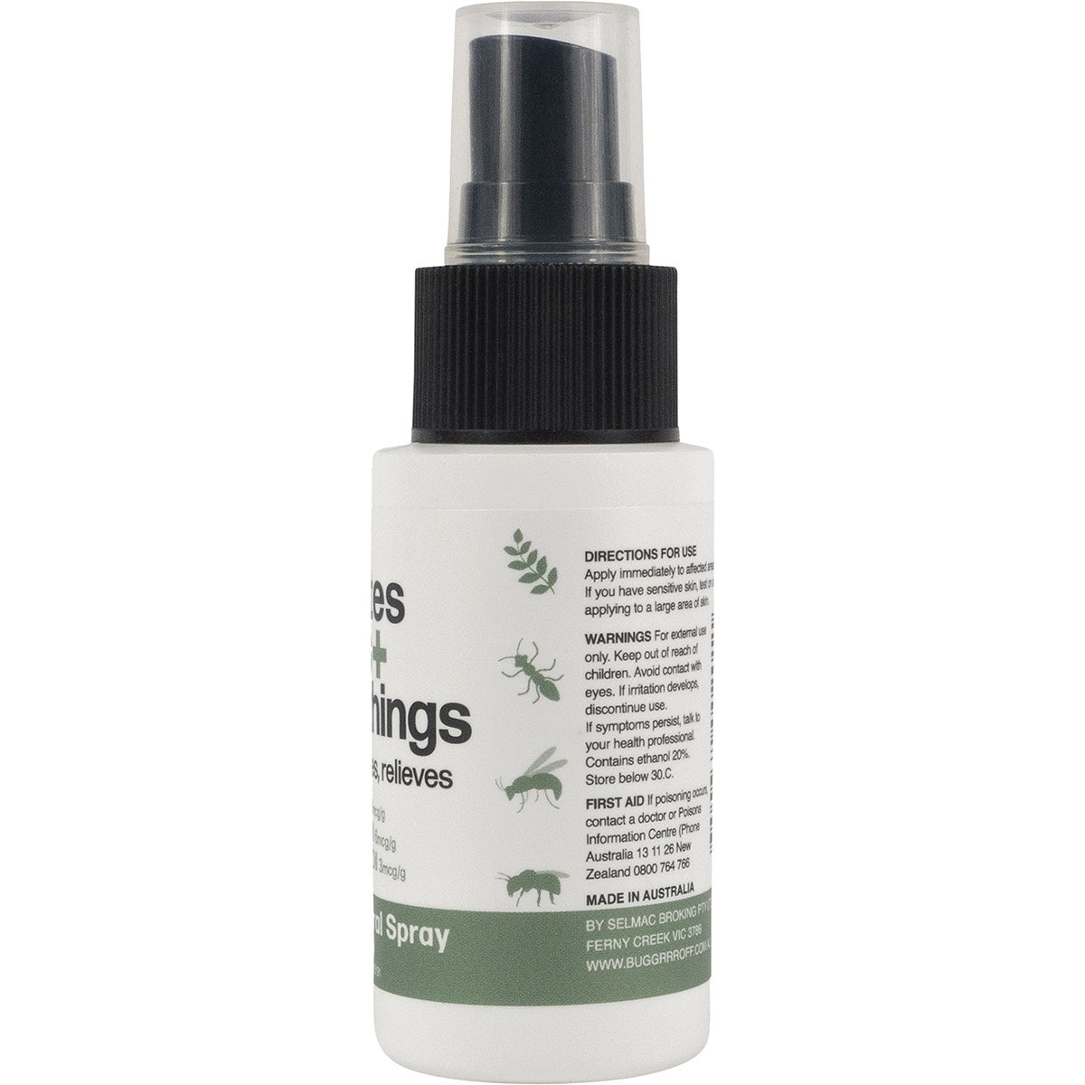 Bug-Grrr Off for Bites Stings + Itchy Things 100% Natural Spray 50ml