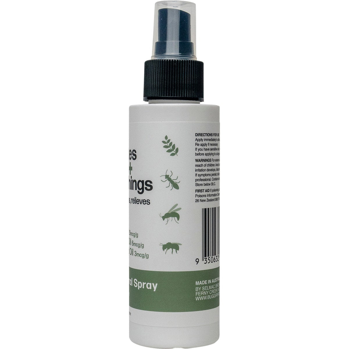 Bug-Grrr Off For bites stings + itchy things 100% Natural Spray 100ml