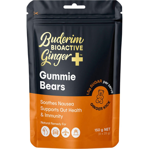 BUDERIM GINGER Bioactive + Gummie Bears 150g