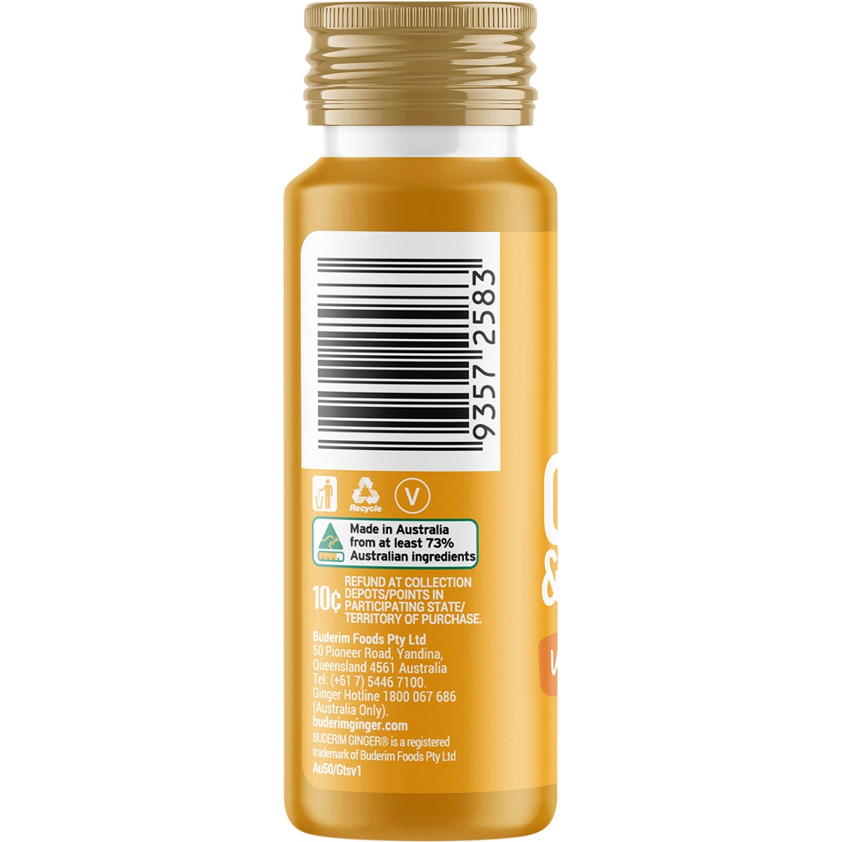 Buderim Ginger Ginger & Turmeric Wellness Shot 10x50ml