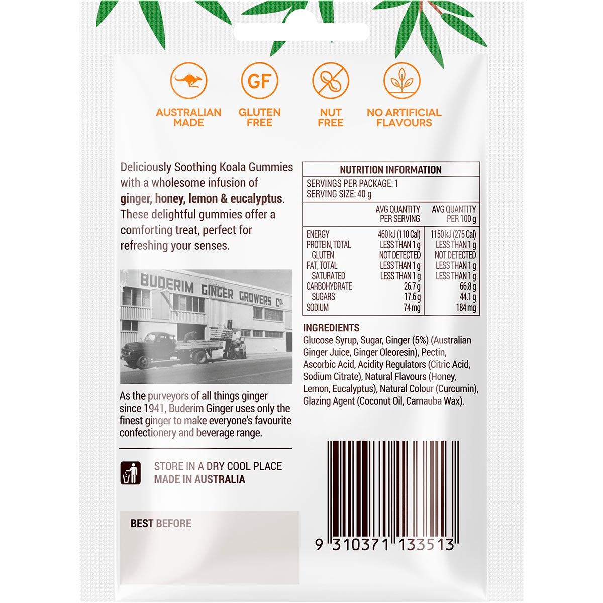 BUDERIM GINGER Soothing Gummies 40g Pack of 12