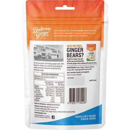 Buderim Ginger Traveller's Friend Ginger Chews 50g