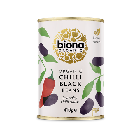Biona Organic Chilli Black Beans 410g (Pack of 6)