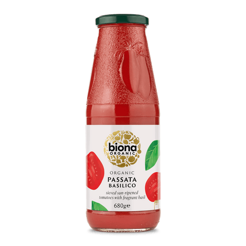 Biona Organic Passata Basilico with Basil 680g (Pack of 12)