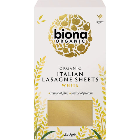 Biona Organic White Lasagne Sheets 250g (Pack of 12)