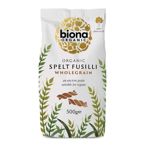 Biona Organic Spelt Wholegrain Fusilli 500g (Pack of 10)