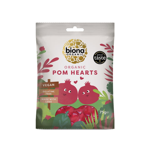 Biona Organic Pomegranate Hearts 75g (Pack of 10)